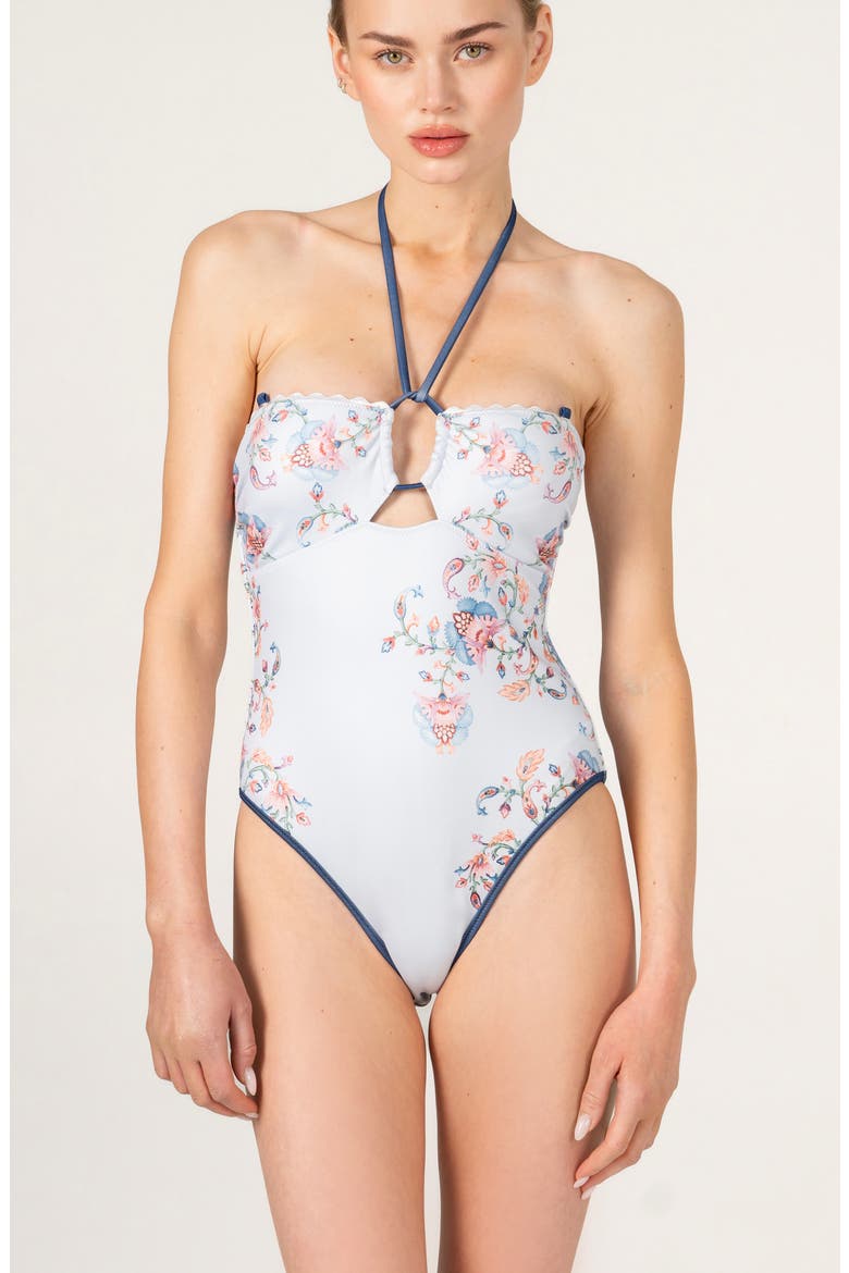 Porcelain Wave Reversible One Piece Swimsuit, Main, color, White
