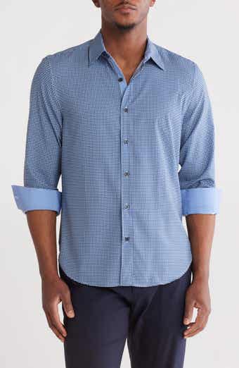 CONSTRUCT Slim Fit Gingham 4-Way-Stretch Button-Up Shirt