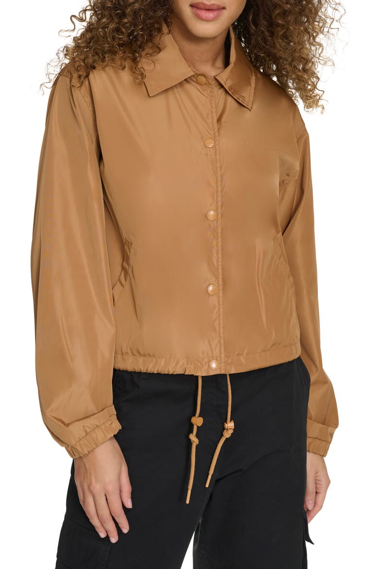Cropped Coach's Jacket, Main, color, TOBACCO
