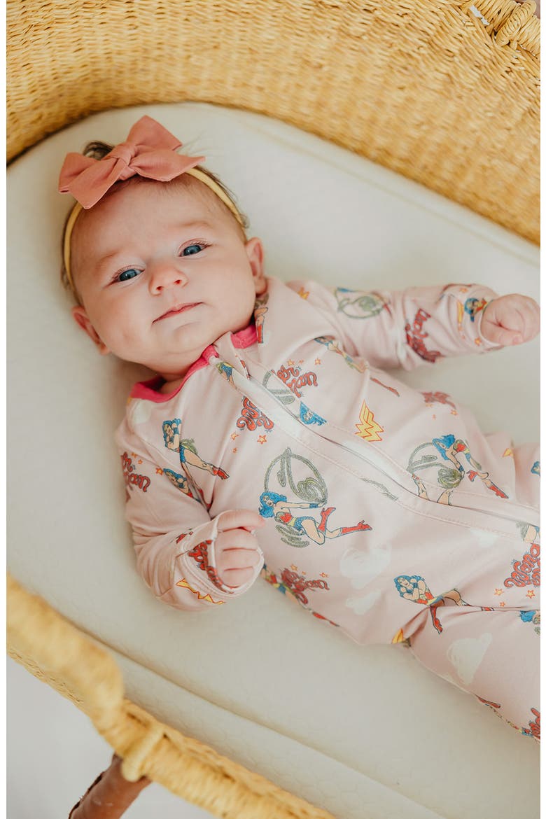 Wonder Woman Fitted One-Piece Pajamas, Alternate, color, PINK