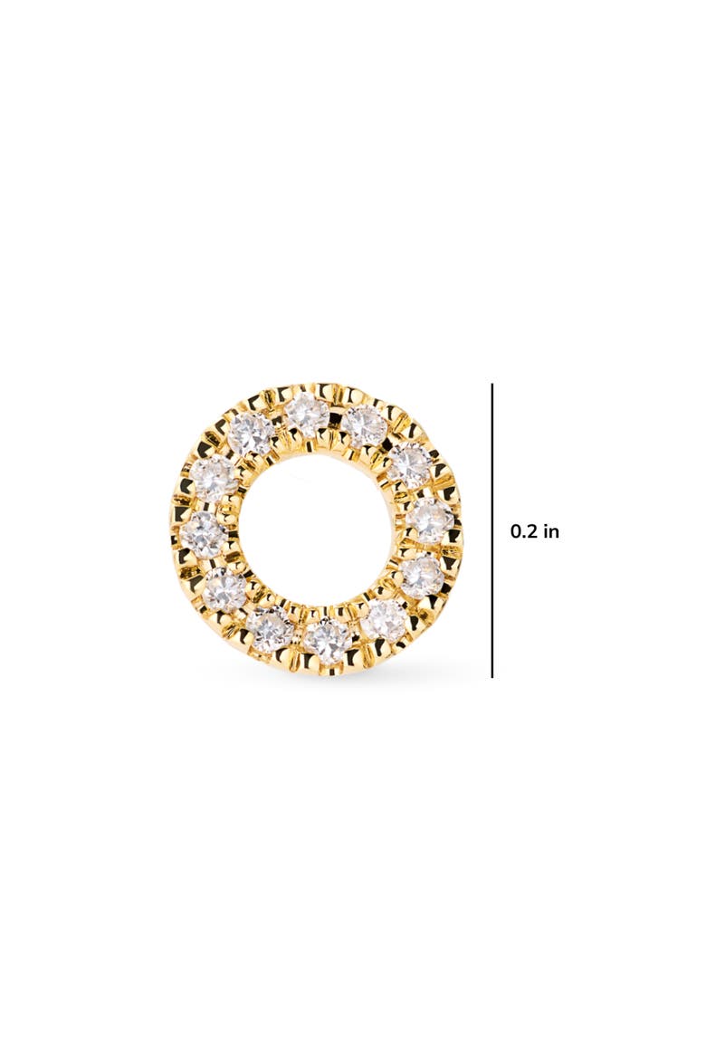 Solid Yellow Gold - Diamond Circle Studs, Alternate, color, Gold