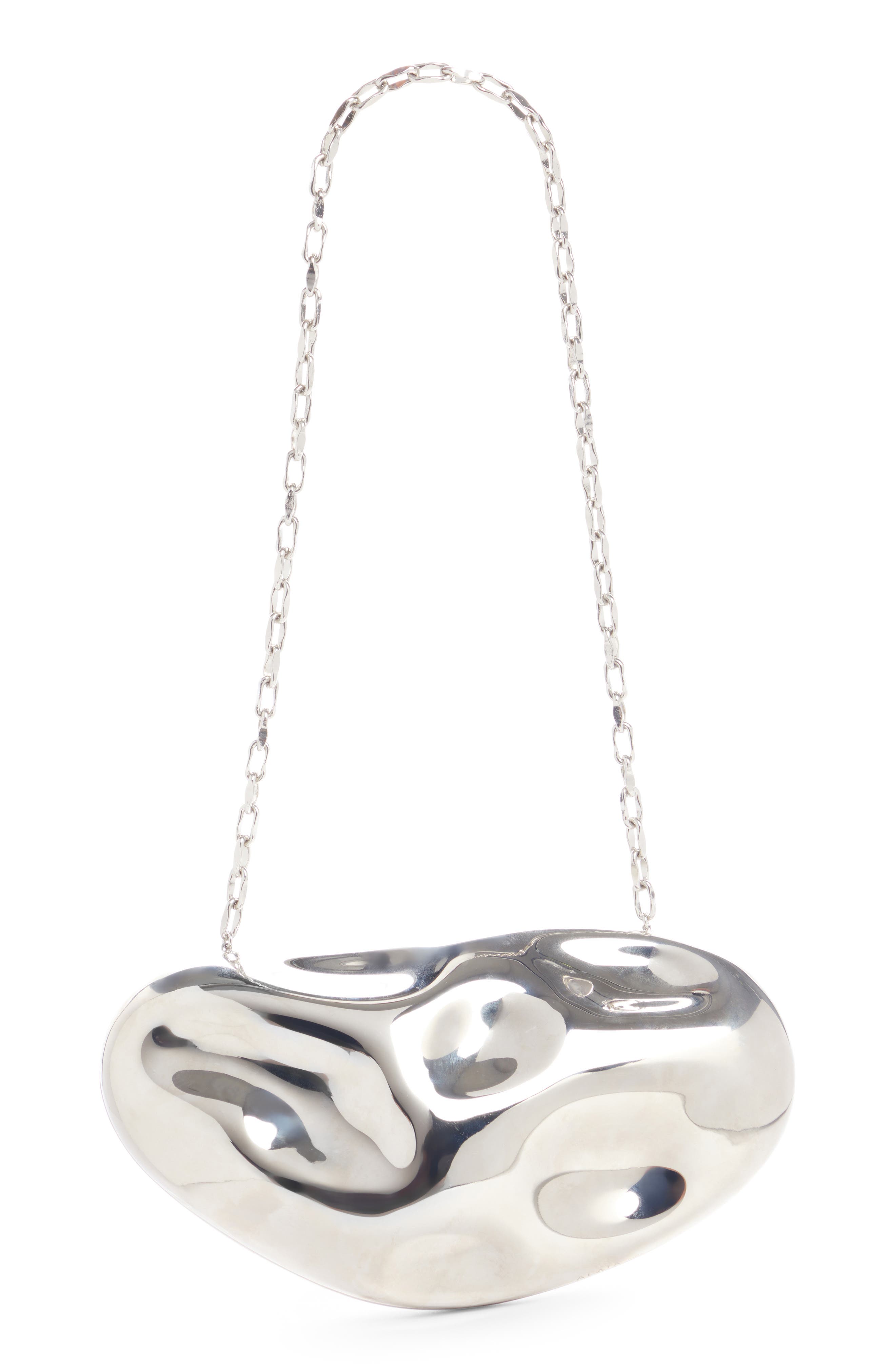 Alaïa Fluide Aluminum Clutch, Main, color, 