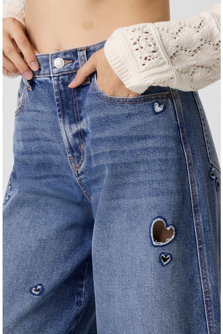 Total Softie Heart Wide Leg Jeans, Alternate, color, MED WASH