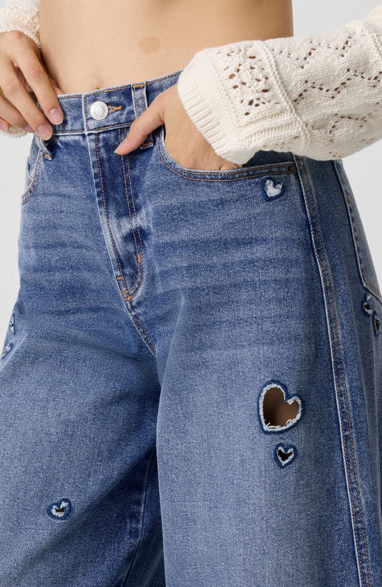 Florence by Mills Total Softie Heart Wide Leg Jeans, Alternate, color, Med Wash