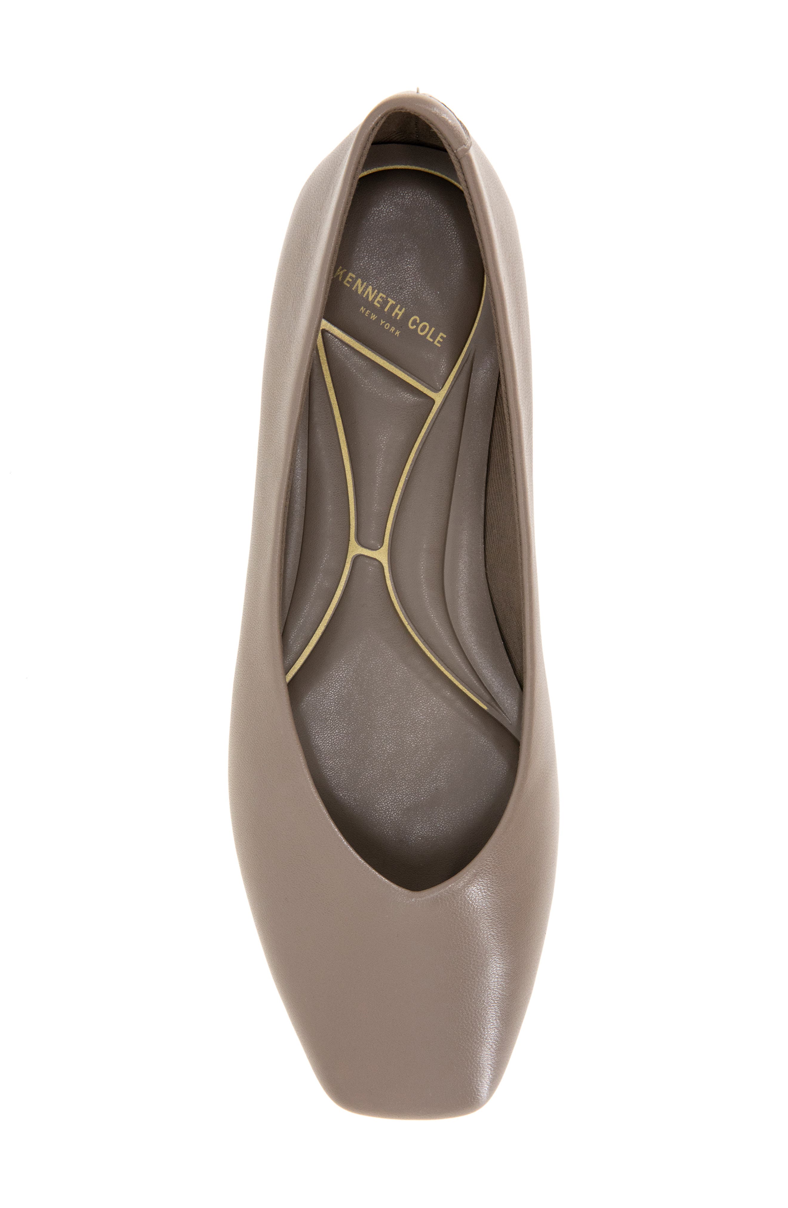 Kenneth Cole Johanna Square Toe Flat, Alternate, color, Taupe Leather