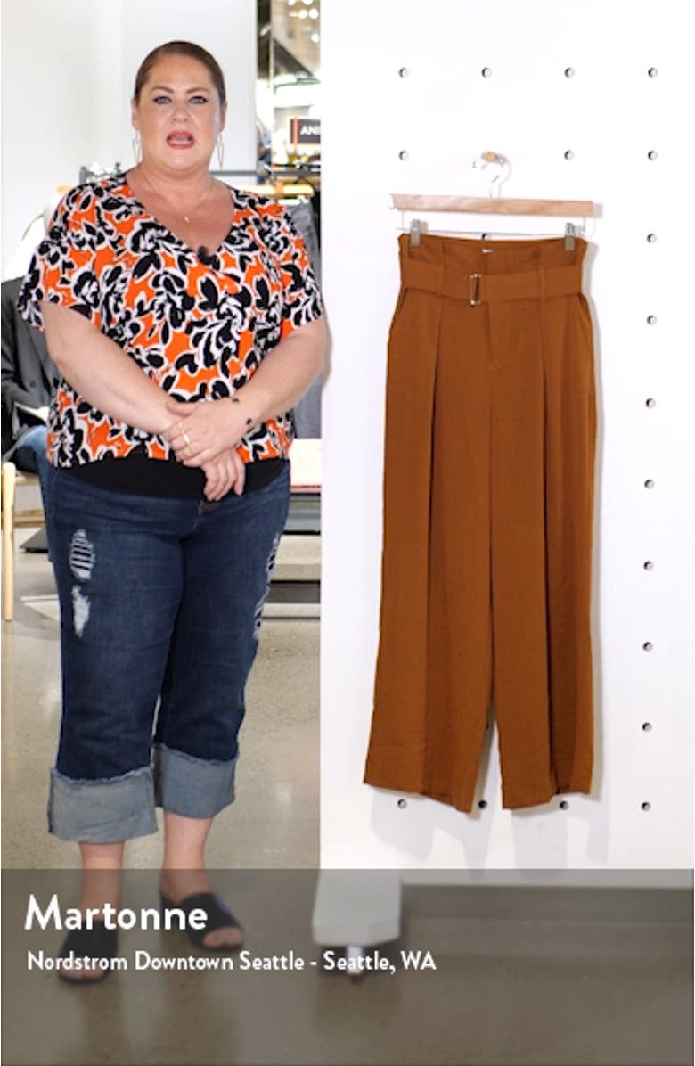 Pleated Wide Leg Crop Trousers, sales video thumbnail