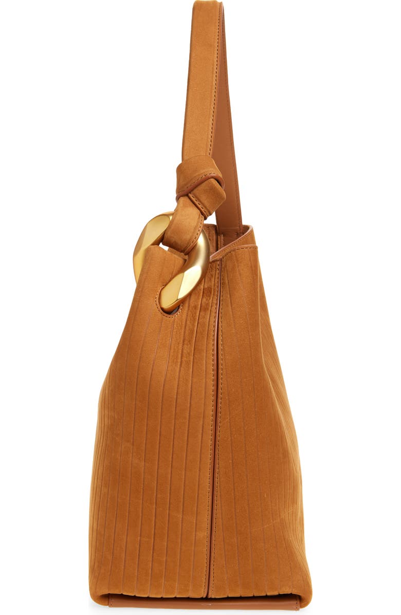 JW Anderson Corner Stripe Deerskin Tote, Alternate, color, Caramel 604