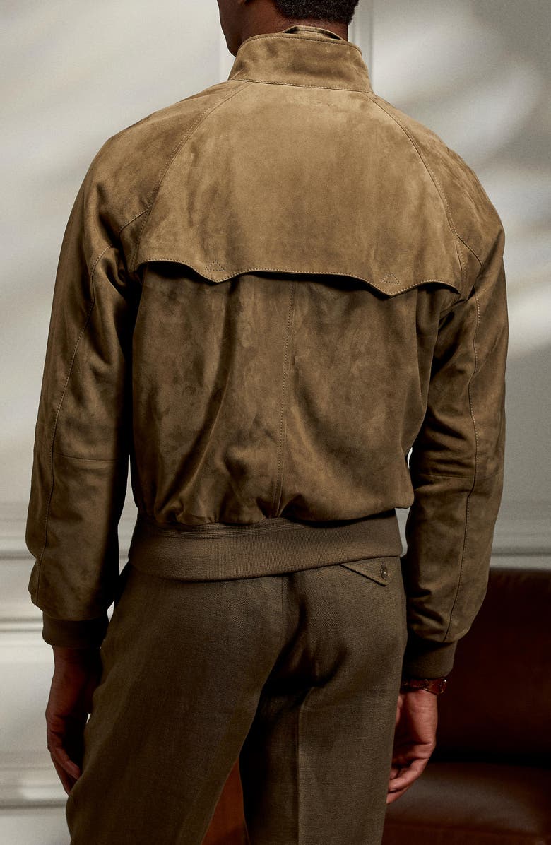 Ralph Lauren Purple Label Torrence Suede Bomber Jacket, Alternate, color,