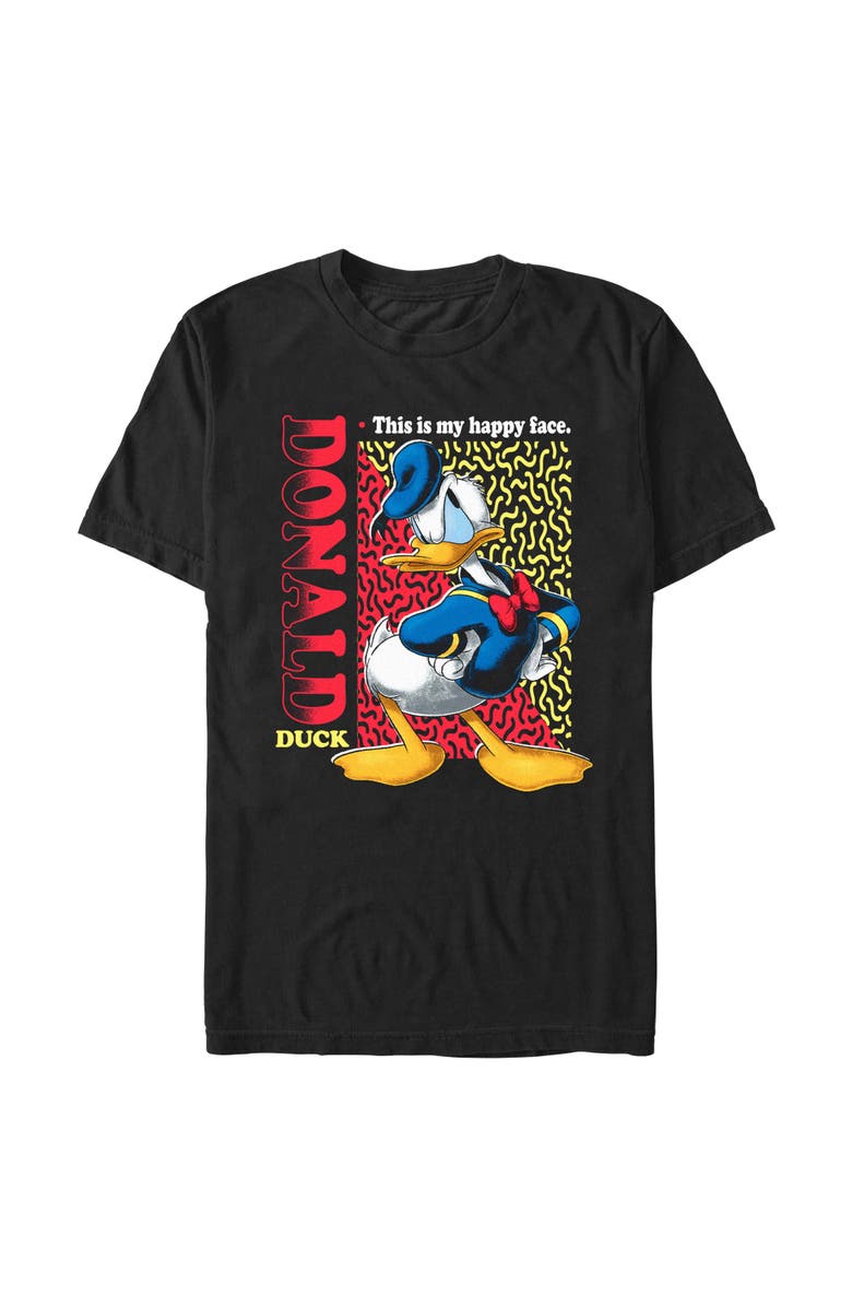 Mickey & Friends Men's Mickey & Friends Donald Duck This is my Happy Face  Graphic T-Shirt, Alternate, color, Black