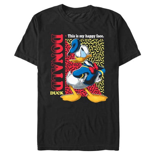 Mickey & Friends Donald Duck This Is My Happy Face Graphic T-shirt In Black