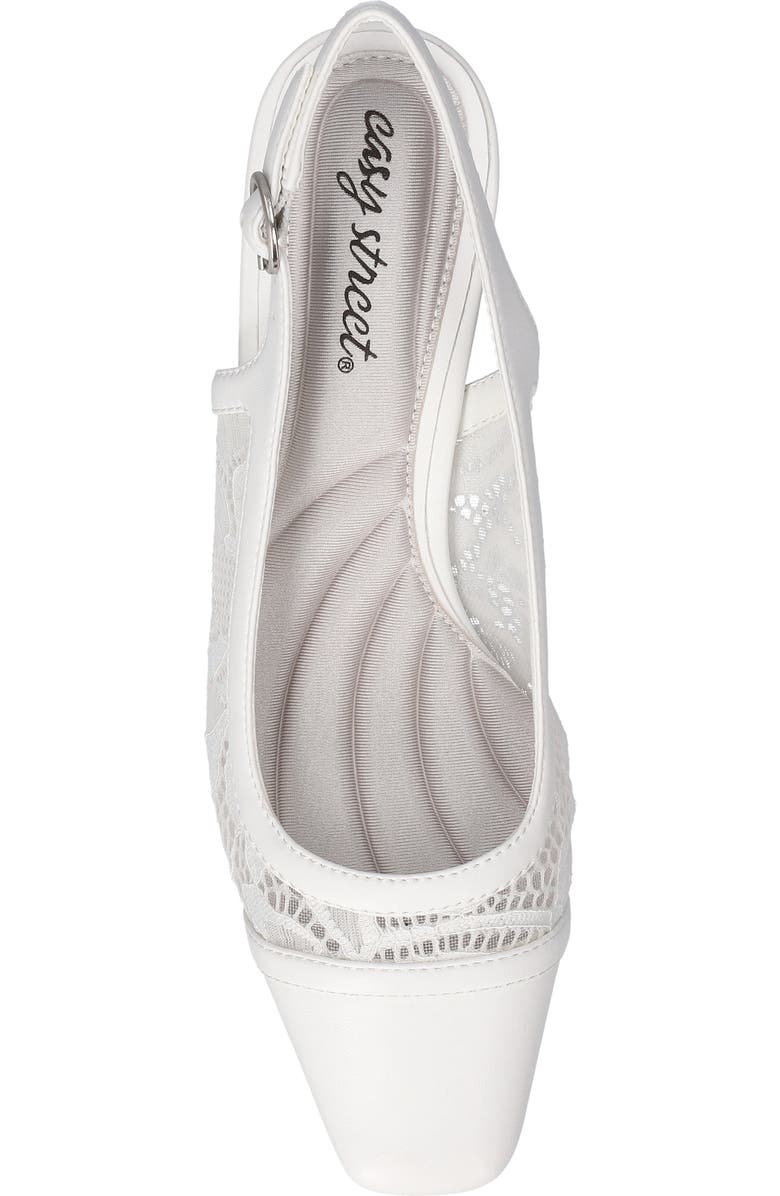 EASY STREET Fortune Square Toe Slingback Pump, Alternate, color, White