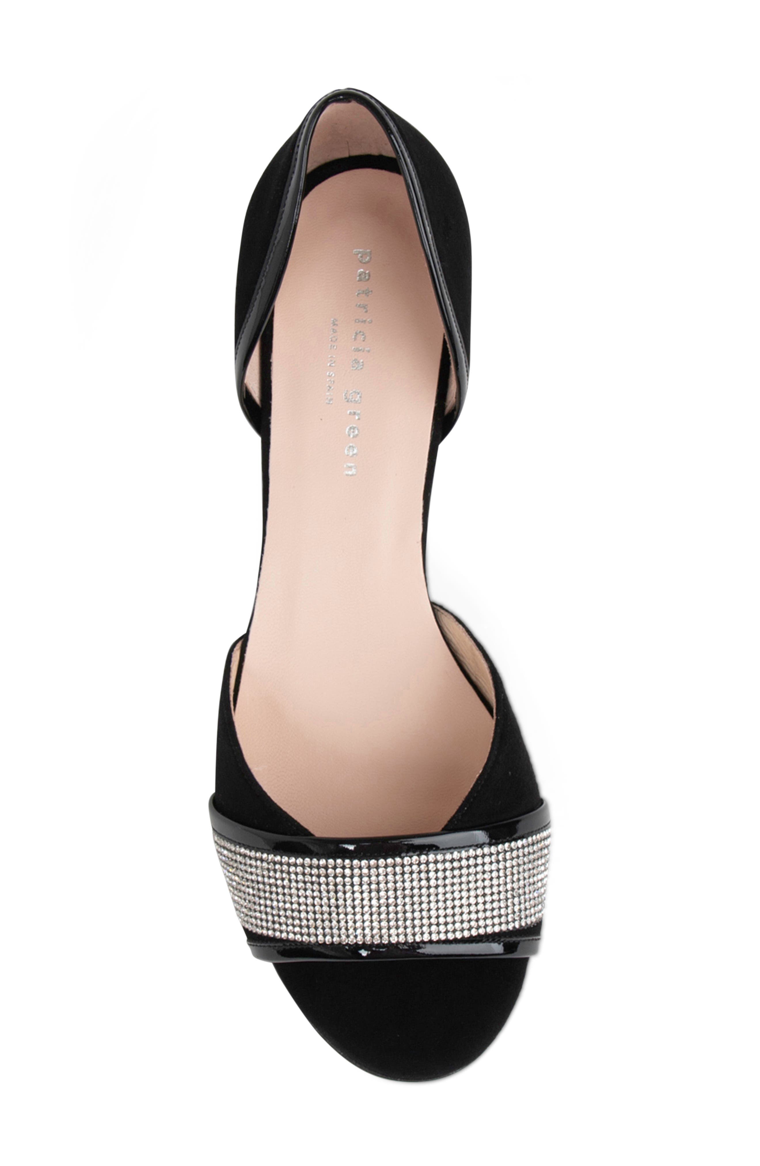 patricia green Parker d'Orsay Kitten Heel Sandal, Alternate, color, Black Crystal