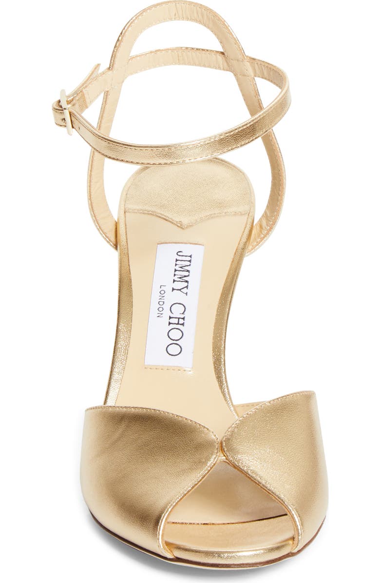 Jimmy Choo Sacora Sandal, Alternate, color, Gold