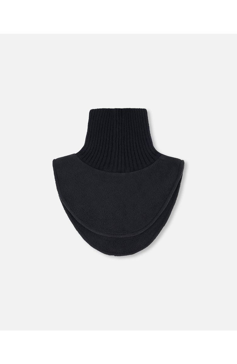 Deux par Deux Kids Gender Inclusive Polar Fleece and Knit Neckwarmer, Main, color, Black