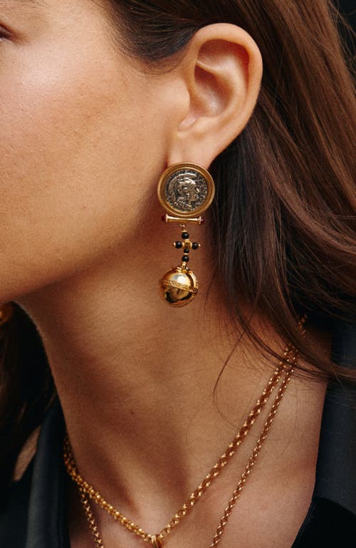 Rc Retro Chic Globus Cruciger Coin Earrings In Gold