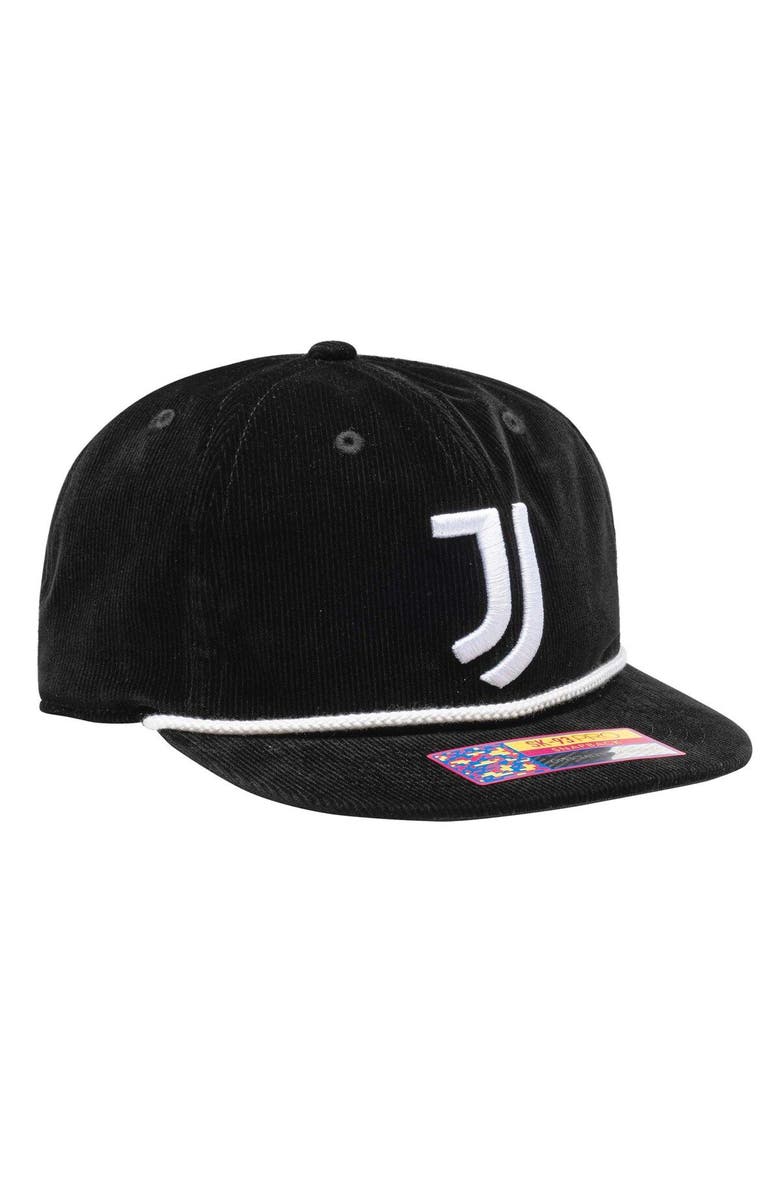 FAN INK Men's Black Juventus Snow Beach Adjustable Hat, Alternate, color, Black
