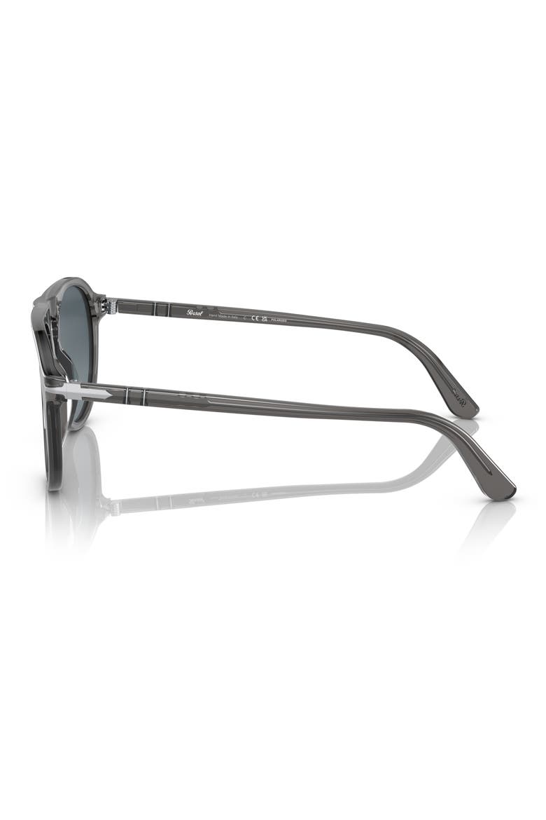 55mm Gradient Polarized Pilot Sunglasses, Alternate, color, TRANSPARENT GREY