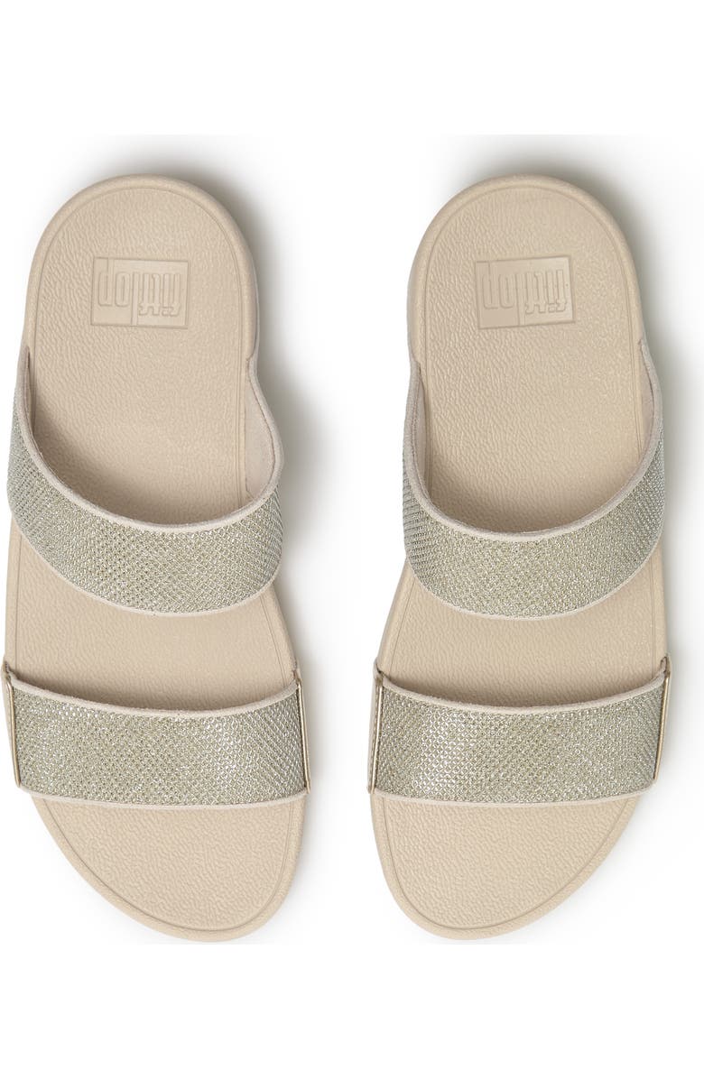 FitFlop Lulu ShimmerGlitz Slide Sandal, Alternate, color, Platino