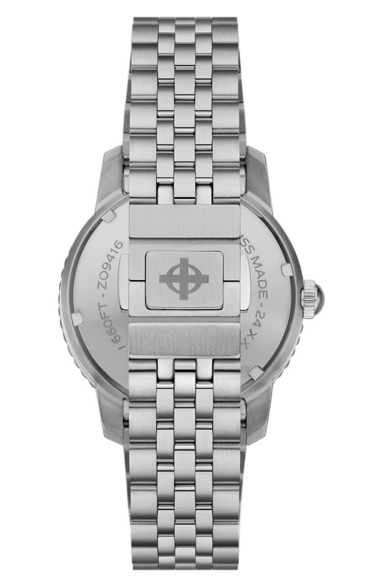 Zodiac GMT Automatic Stainless Steel Watch, 40mm, Alternate, color, Silver