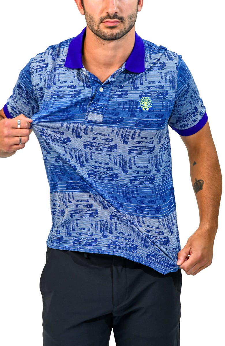 Maceoo Mozartsignaltip Blue Stretch Nylon Polo, Alternate, color, Blue