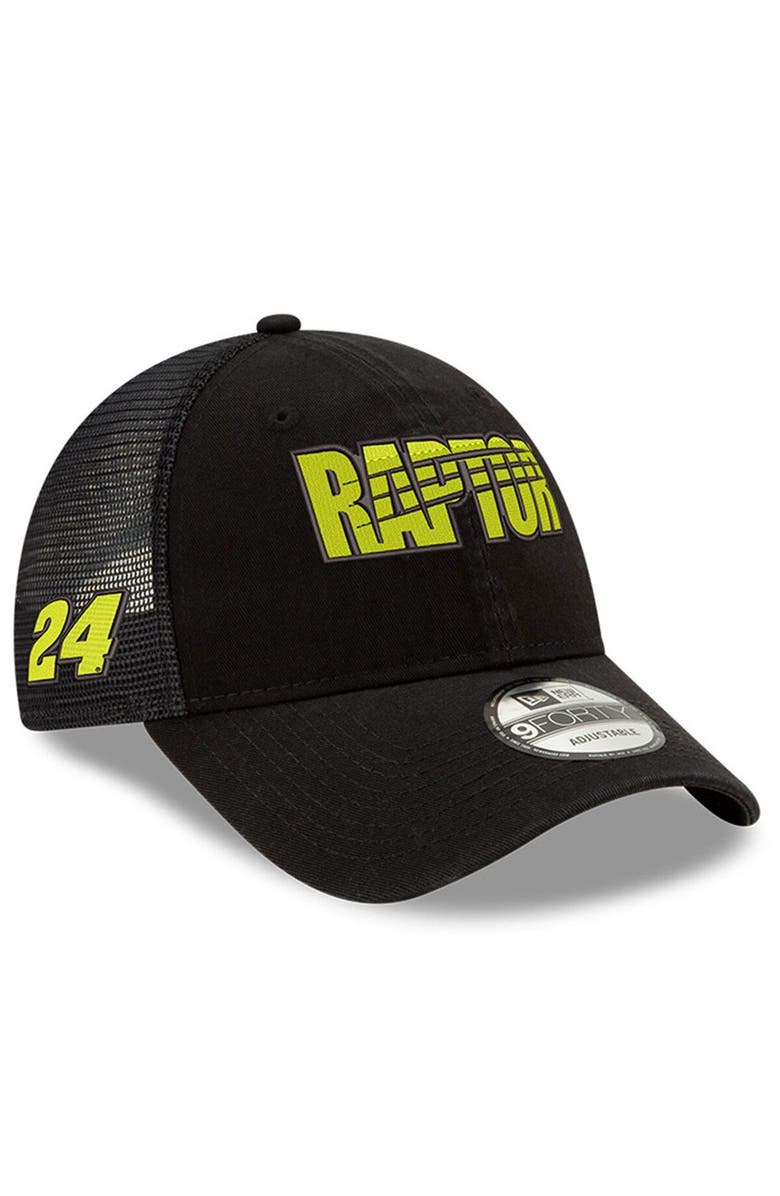 New Era Men's New Era Black William Byron Raptor 9FORTY A-Frame Trucker Snapback Adjustable Hat, Main, color, 