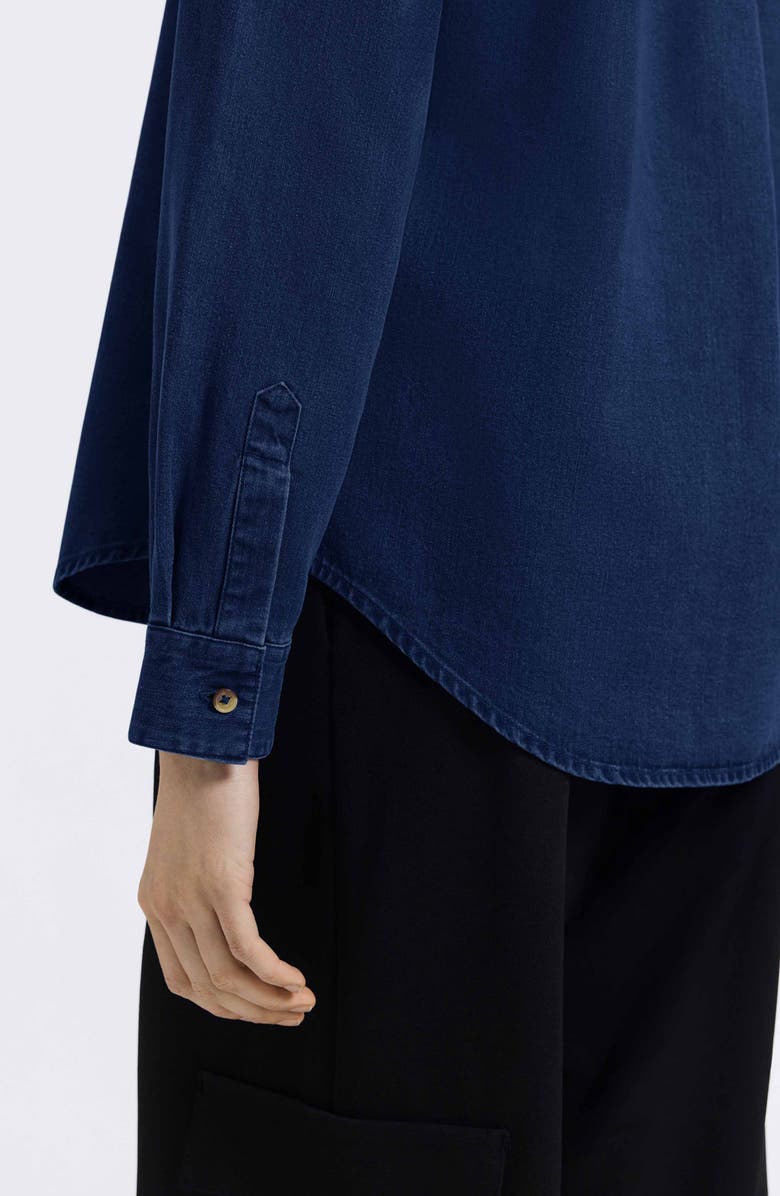 Foxcroft Charlie Denim Button-Up Shirt, Alternate, color, Dark Wash