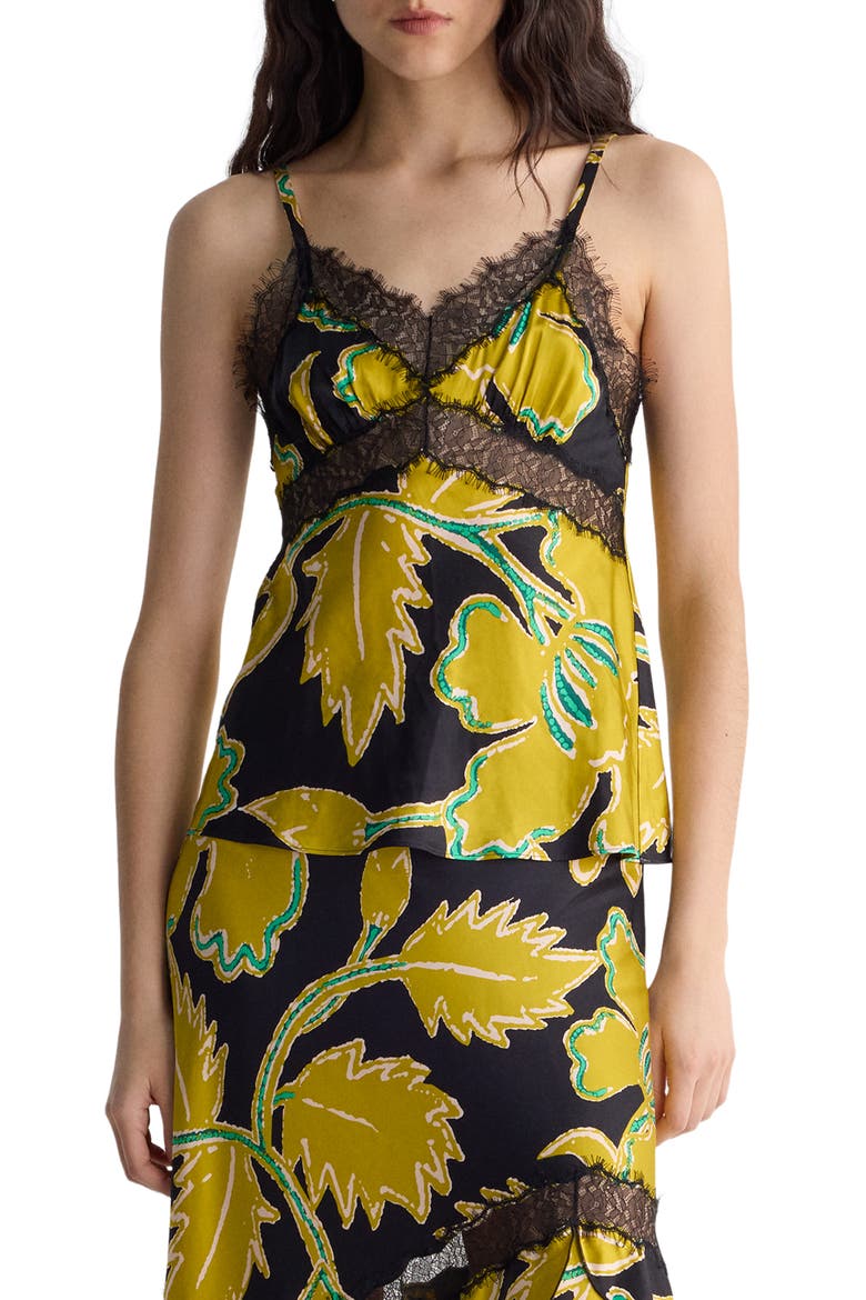 Camille Lace Trim Cami, Main, color, CERA FLOWER GIANT BRINE