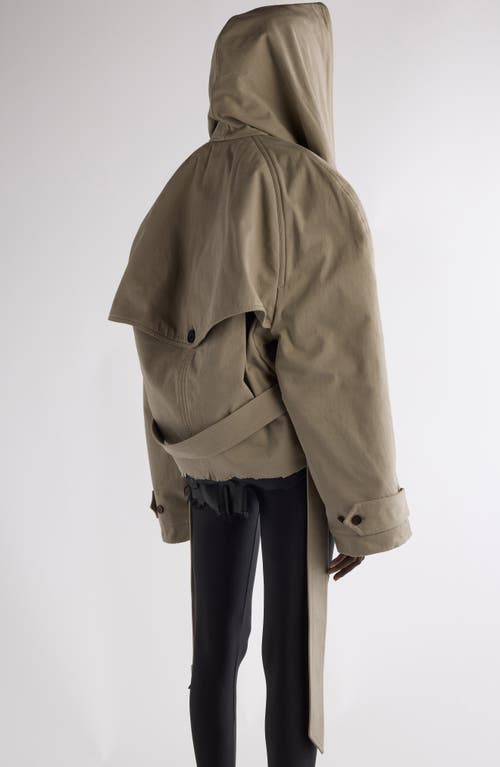 Shop Balenciaga Oversize Insulated Crop Hooded Trench Coat