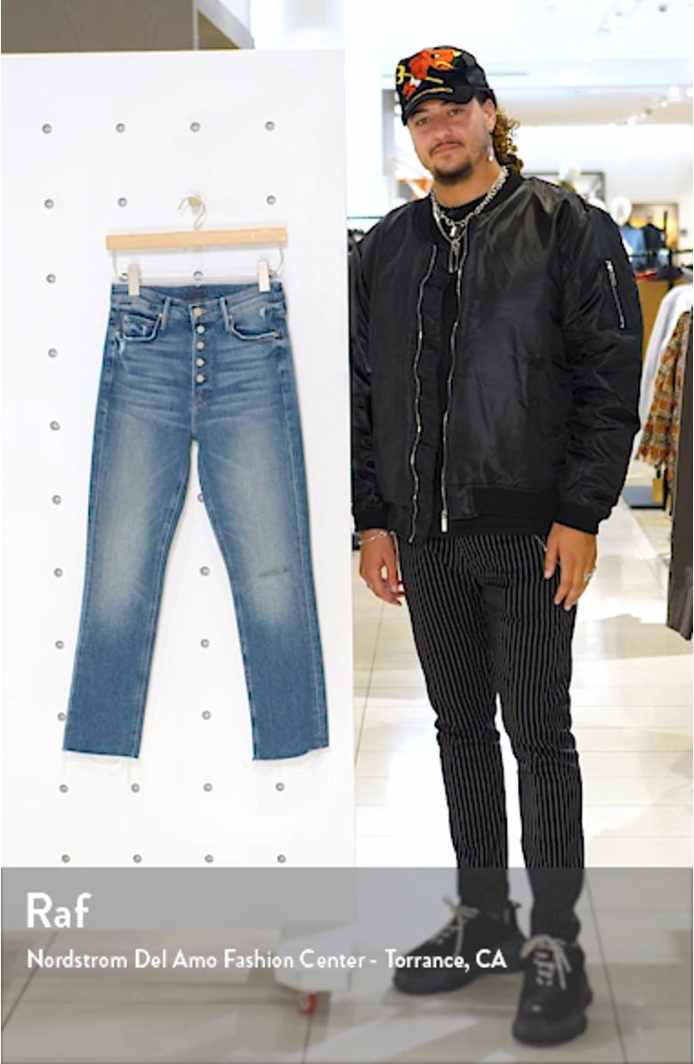 The Pixie Dazzler Raw Hem Straight Leg Jeans, sales video thumbnail