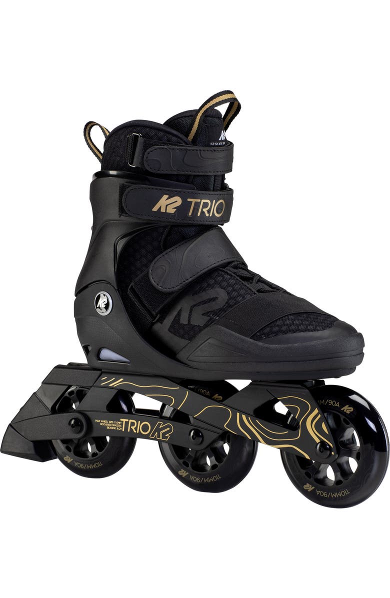 K2 Trio 110 Mens Inline Skates, Main, color, Black/Gold