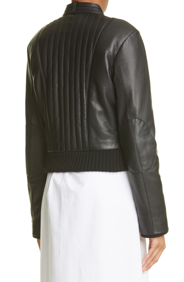 Khaite Quilted Leather Jacket, Alternate, color, 