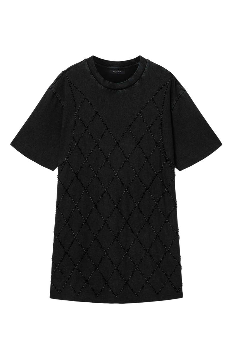 AllSaints Darcy Beaded T-Shirt Dress, Alternate, color, Washed Black
