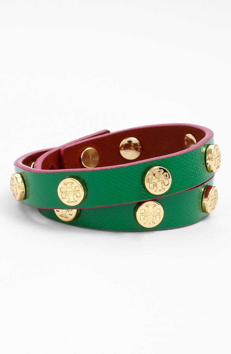 Tory Burch Logo Double Wrap Bracelet, Main, color, 