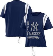 WEAR by Erin Andrews Women's WEAR by Erin Andrews Navy New York Yankees Cinched Colorblock T-Shirt