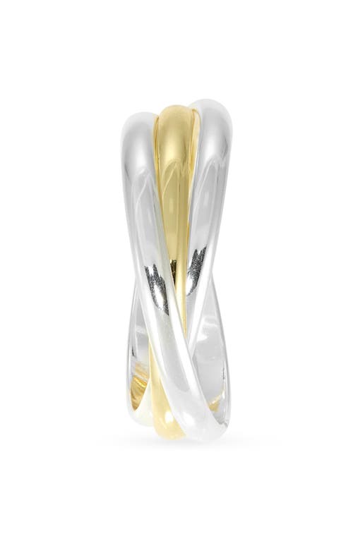 Argento Vivo Two-tone Crisscross Layered Band Ring In Gold/silver