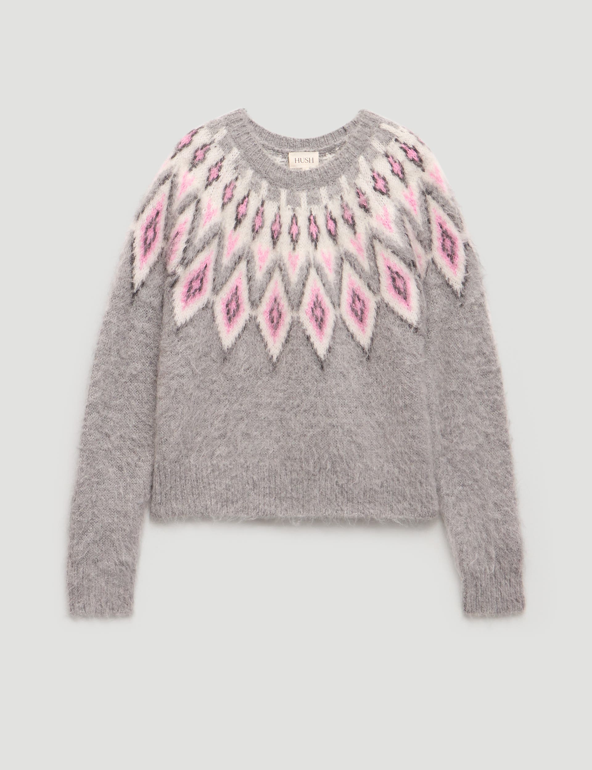 Brushed Fair Isle Mohair Blend Sweater - image 2