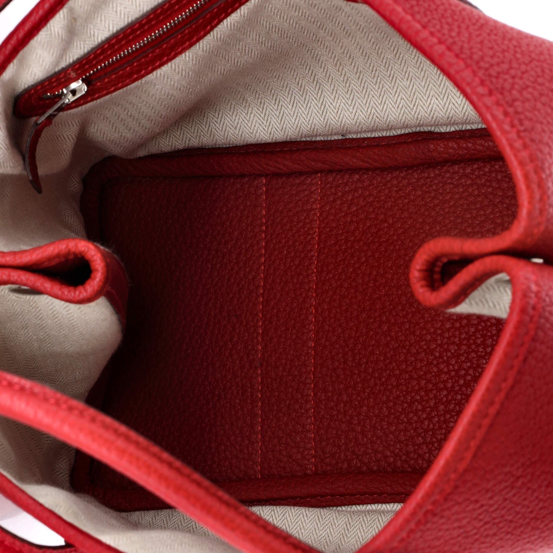 Pre-Owned Hermes Garden Party Tote Leather 30, Alternate, color, Rouge Casaque