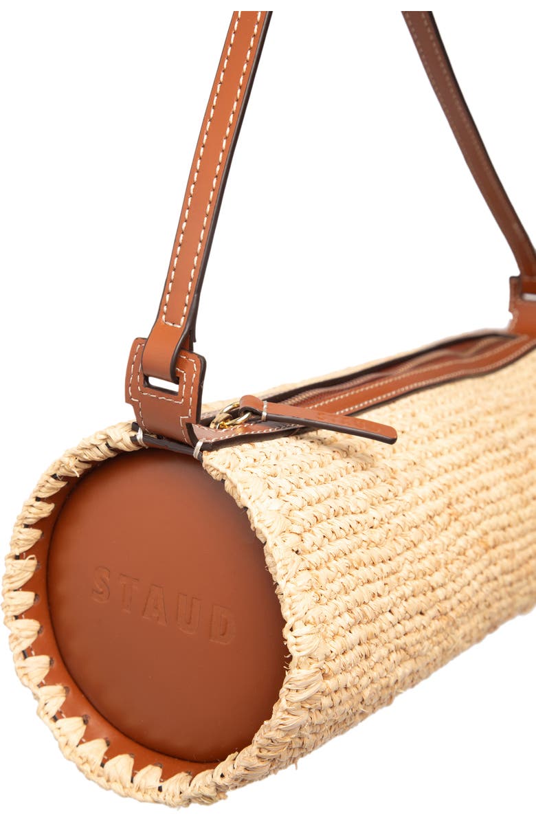 STAUD Mini Taru Raffia Shoulder Bag, Alternate, color, Natural/ Tan