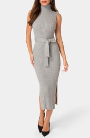 bebe Belted Midi Sweater Dress