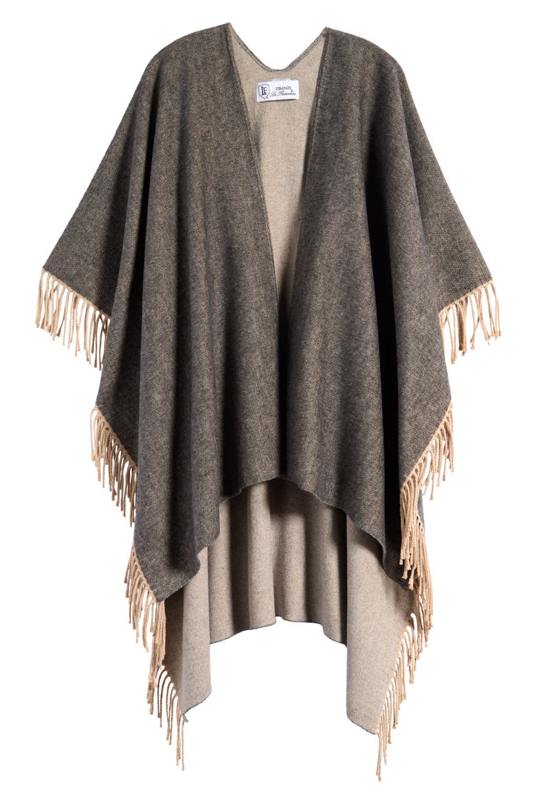 Fringed Ruana, Main, color, GREY