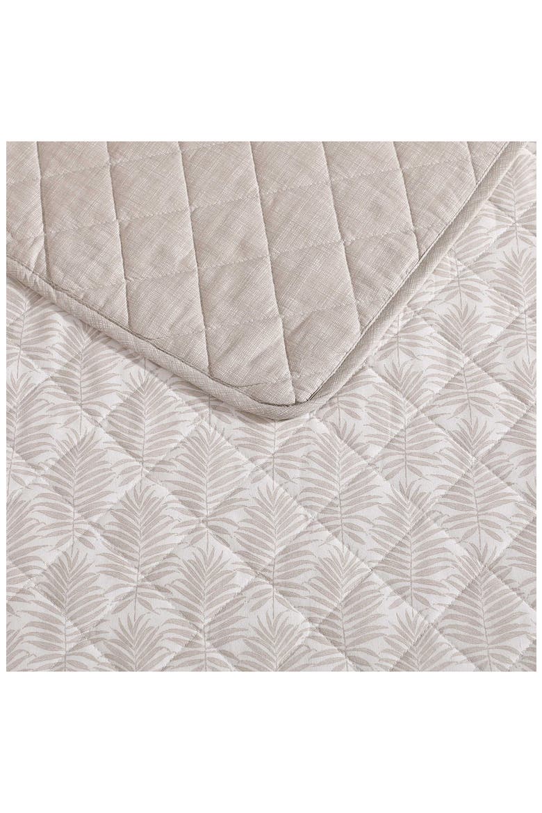 Bahama Fronds Quilt & Pillow Sham Set, Alternate, color, BEIGE
