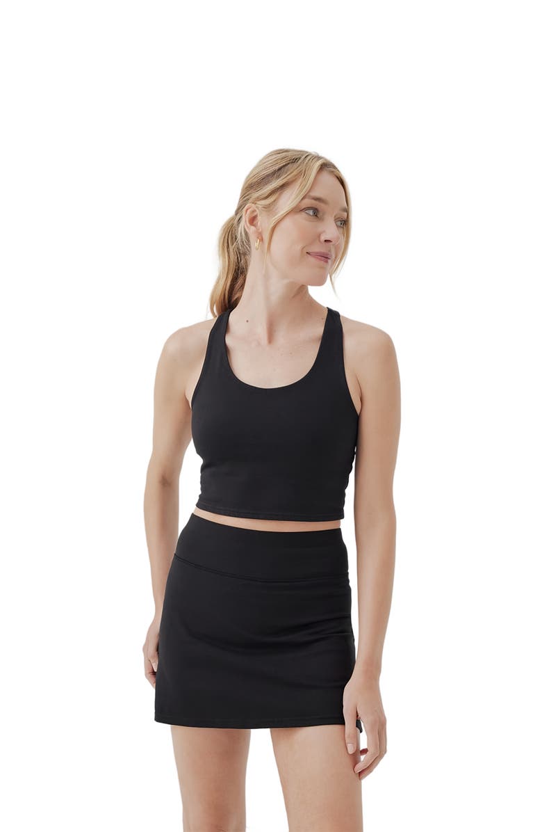 Pact On the Go-To Crop Tank Made with Organic Cotton, Alternate, color, Black