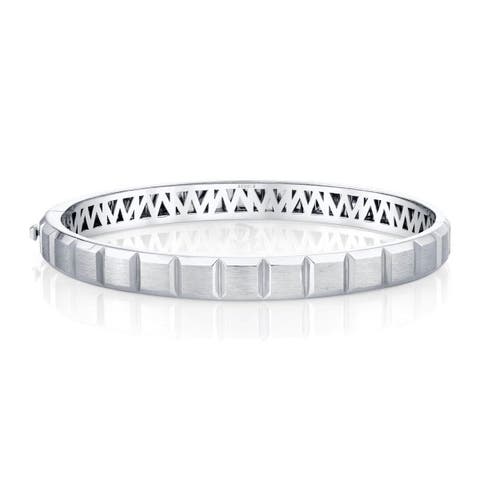 Mens Block Hinged Bangle Bracelet