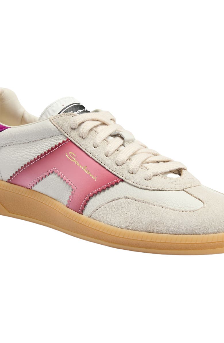 Santoni Women's leather and suede DBS Oly sneaker, Alternate, color, Purple