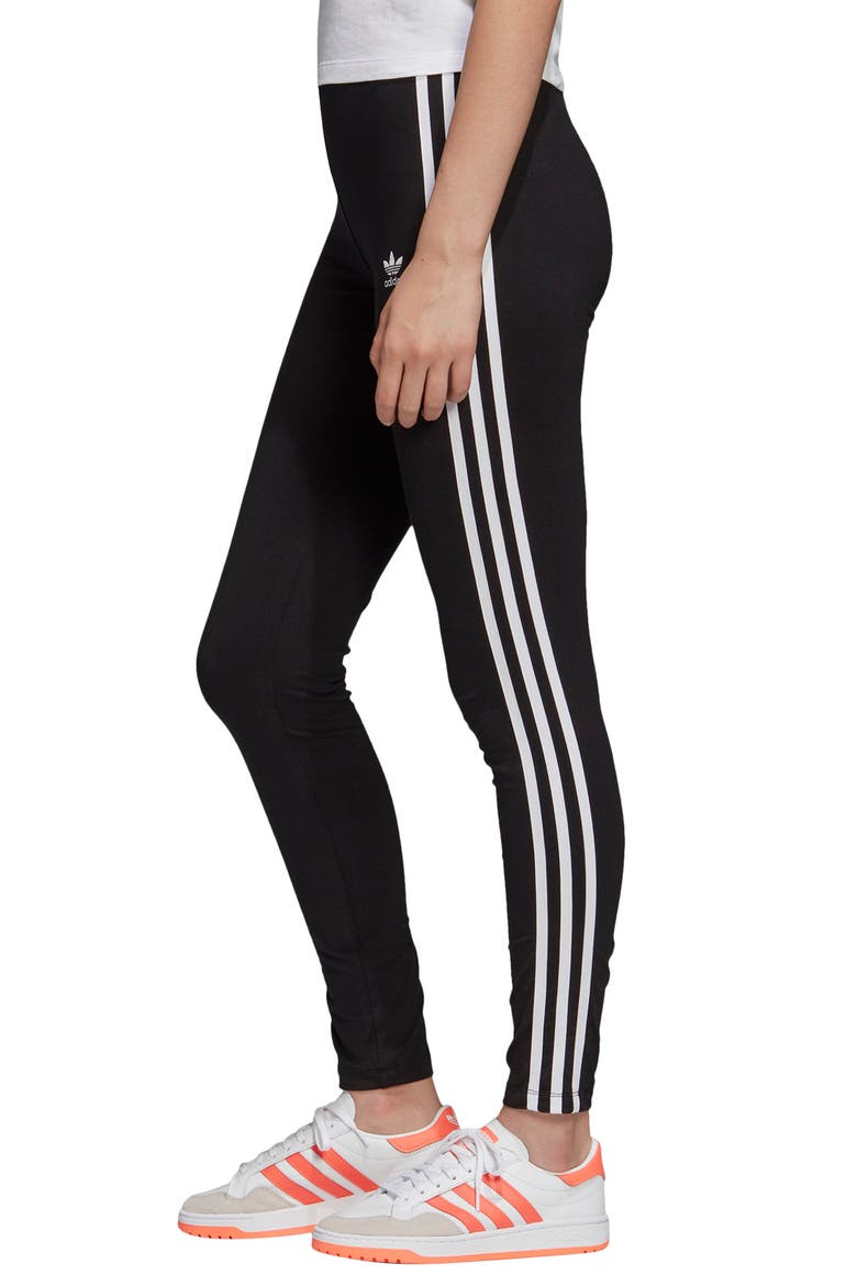 3-Stripes Tights, Alternate, color, BLACK/ WHITE