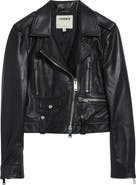 L'AGENCE Blakely Crop Leather Biker Jacket