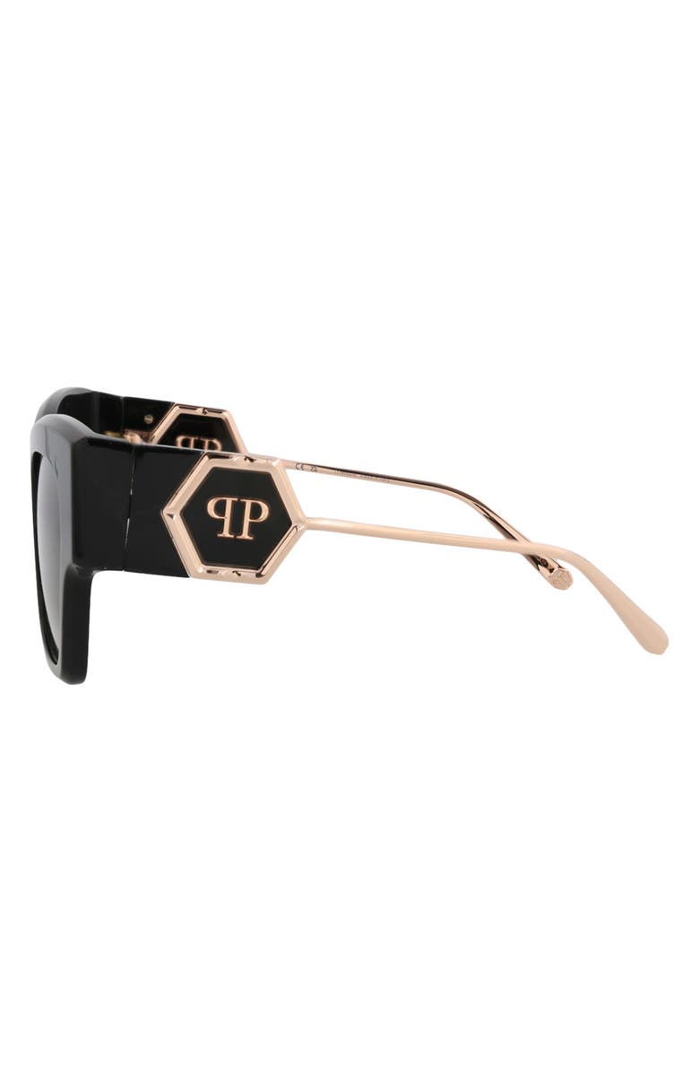 PHILIPP PLEIN 53mm Square Sunglasses, Alternate, color, Black Black Smoke