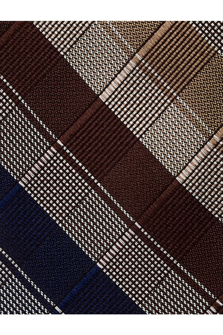 Big & Tall Plaid Tie, Alternate, color, BROWN