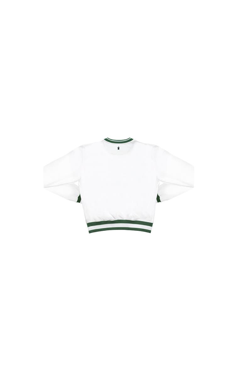 Embroidered Crewneck Sweatshirt, Alternate, color, White/Green