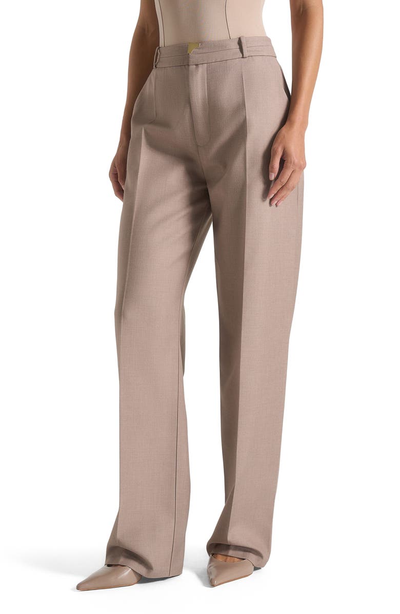 Manière De Voir Doria Tailored Trousers With Waistband Detail, Alternate, color, Taupe